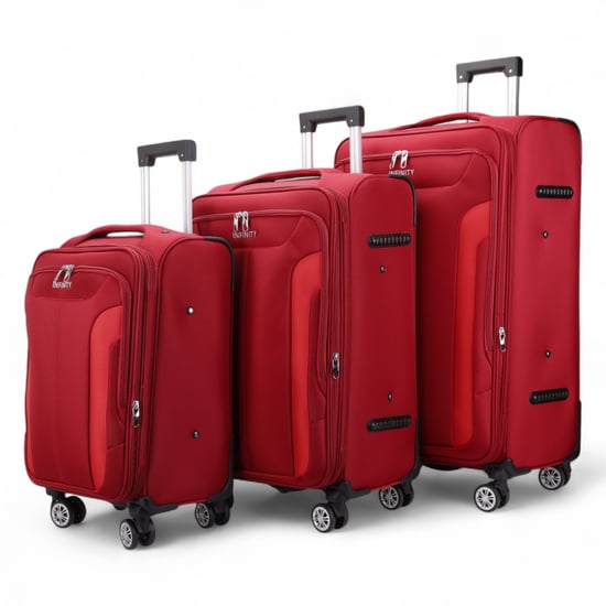 Roter erweiterbarer Weichschalenkoffer mit 8 Rädern, Gepäckset, leichtes Handgepäck - Image 4