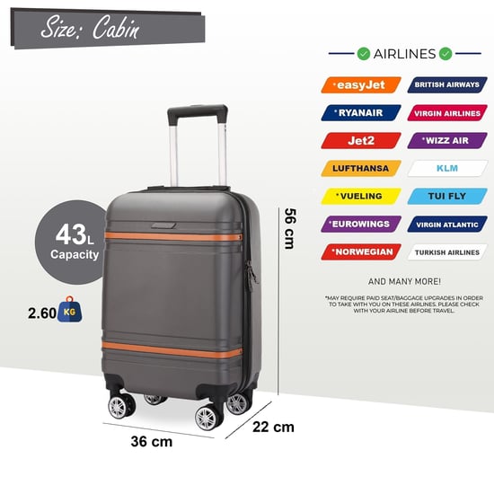 Hartschalenkoffer Anthrazit Schwarz Kabinenkoffer Robustes ABS Leichtgewicht Reisegepäck Urlaubstasche - Image 5