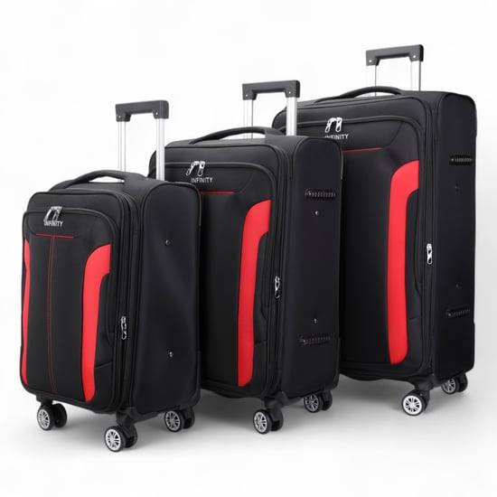 Schwarzer erweiterbarer Weichschalenkoffer mit 8 Rädern, Gepäckset, leichtes Handgepäck - Image 4