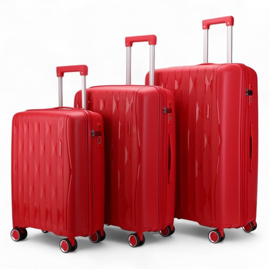 Hartschalenkoffer Rot Robustes Kofferset 8 Räder Kabine TSA Gepäckkoffer Urlaub Reise - Image 4