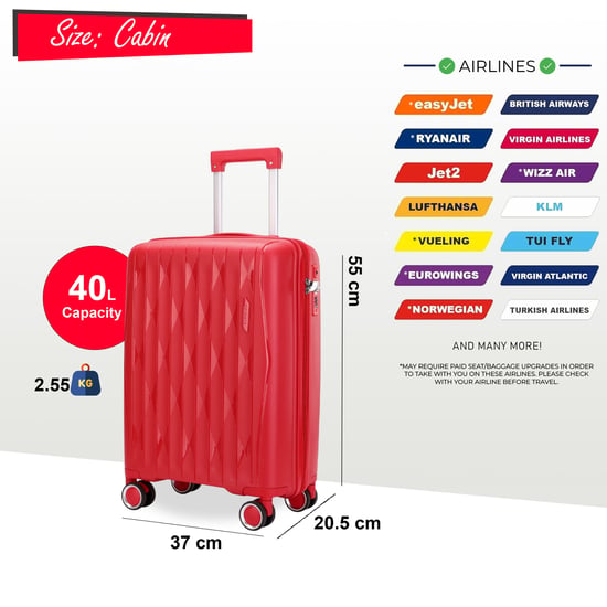 Hartschalenkoffer Rot Robustes Kofferset 8 Räder Kabine TSA Gepäckkoffer Urlaub Reise - Image 5