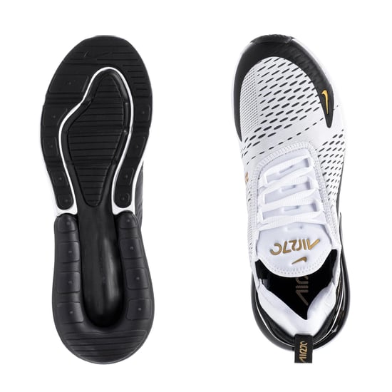 Nike Air Max 270 Sneaker in Weiß/Metallic Gold/Schwarz - Image 4