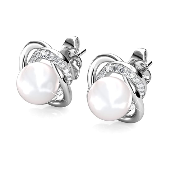 Simply Perlen-Ohrringe – Silber und Kristall - Image 2