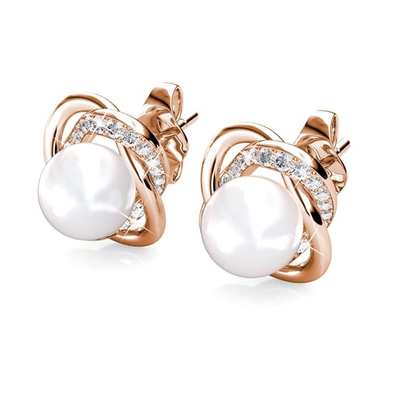 Simply Perlen-Ohrringe – Roségold und Kristall - Image 2