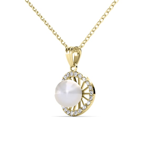 Chloe Perlen-Anhänger – Gold und Kristall - Image 3