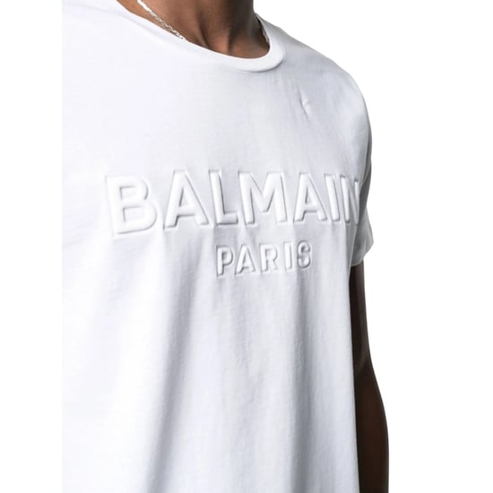 Weißes T-shirt Mit Balmain Paris-logoprägung - Image 4