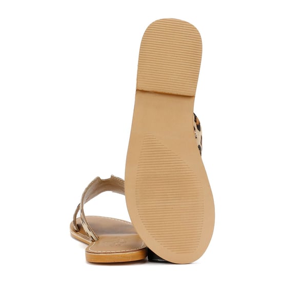 Tower Footwear Cut Out Damen Pantoletten Aus Leder In Beige - Image 4