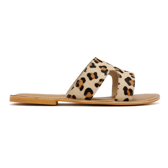 Tower Footwear Cut Out Damen Pantoletten Aus Leder In Beige - Image 5