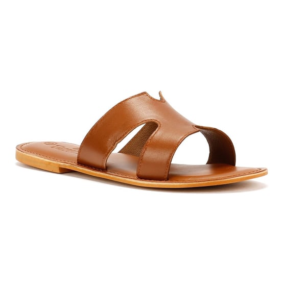 Tower Footwear Cut Out Damen Maultiere Aus Braunem Leder - Image 2