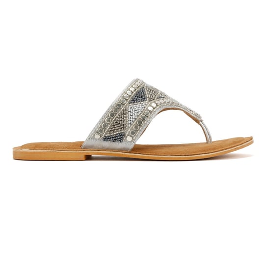 Tower Footwear Wide Vamp Toepost Damen Silber Sandalen - Image 5
