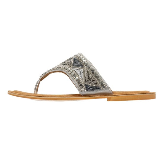 Tower Footwear Wide Vamp Toepost Damen Silber Sandalen - Image 6