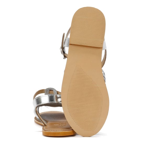 Tower Footwear Hurache Damen Silberne Ledersandalen - Image 4