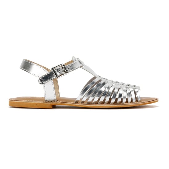 Tower Footwear Hurache Damen Silberne Ledersandalen - Image 5