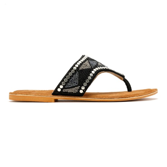 Tower Footwear Wide Vamp Toepost Damen Schwarze Sandalen - Image 5