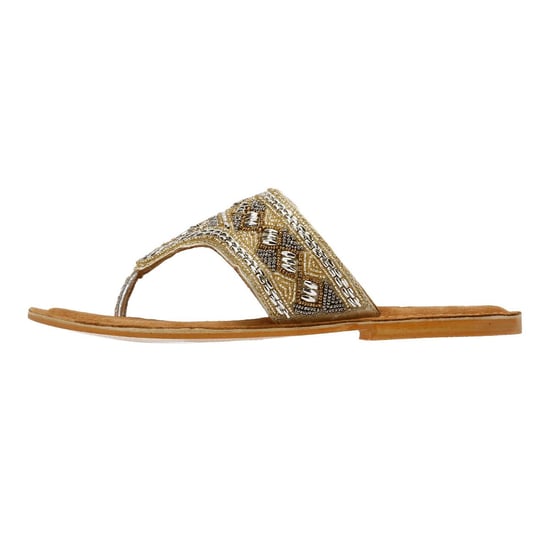Tower Footwear Wide Vamp Toepost Damen Gold Sandalen - Image 6