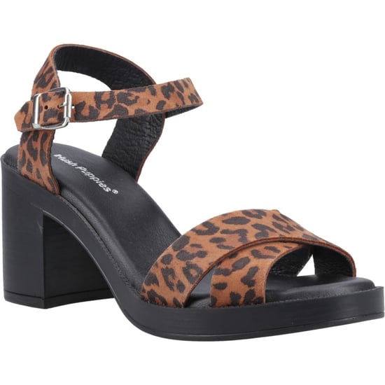 Hush Puppies Georgia Damen Sandalen Aus Leder Mit Leopardenmuster - Image 1