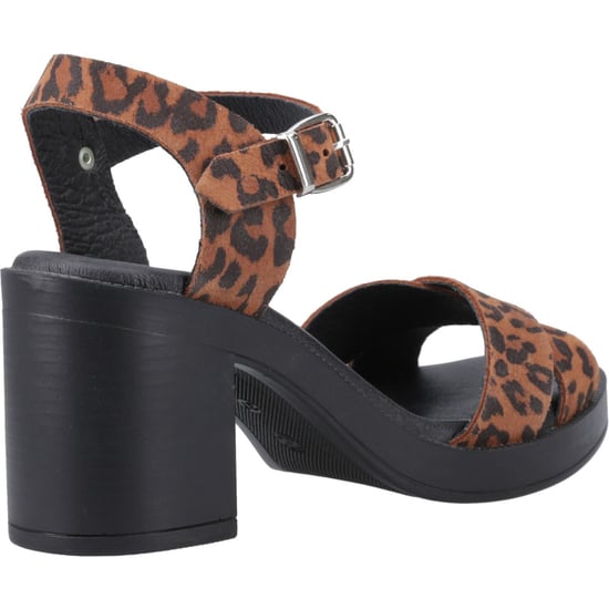 Hush Puppies Georgia Damen Sandalen Aus Leder Mit Leopardenmuster - Image 2