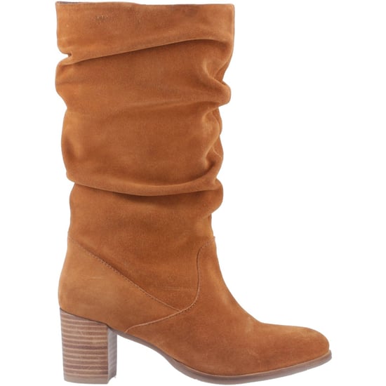 Hush Puppies Cosima Damenstiefel in kniehohen beigefarbenen Wildleder mit Absatz - Image 5