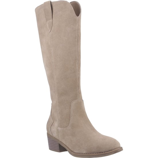 Hush Puppies Isabella Damen Wildleder kniehohe Stiefel mit Absatz in Taupe - Image 1