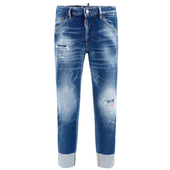 Dsquared2 - Sailor Jean - Dunkelblaue Jeanshose Mit Farbspritzern - Image 1