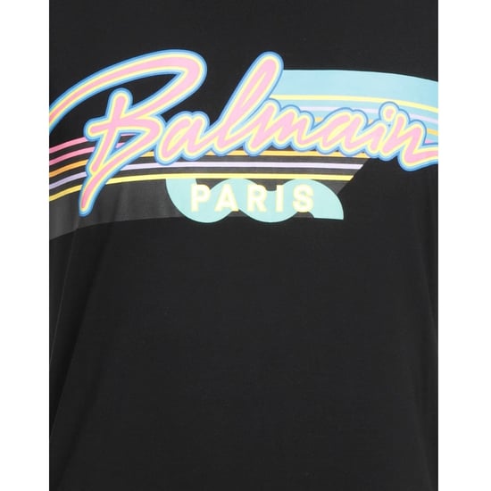 Balmain Paris - Schwarzes T-shirt Mit Retro-logo - Image 4