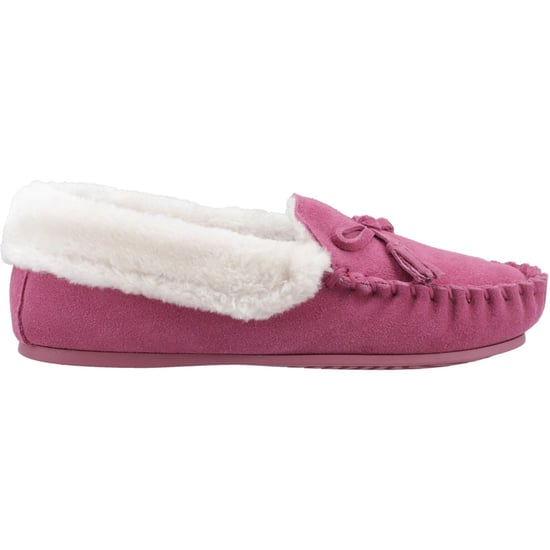 Hush Puppies Agnes Wildleder Damen Hausschuhe in Pink - Image 5