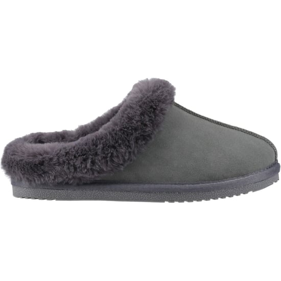 Hush Puppies Amara Wildleder Damen Hausschuhe in Grau - Image 5