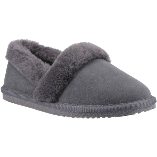 Hush Puppies Ariel Wildleder Damen Hausschuhe Grau - Image 1