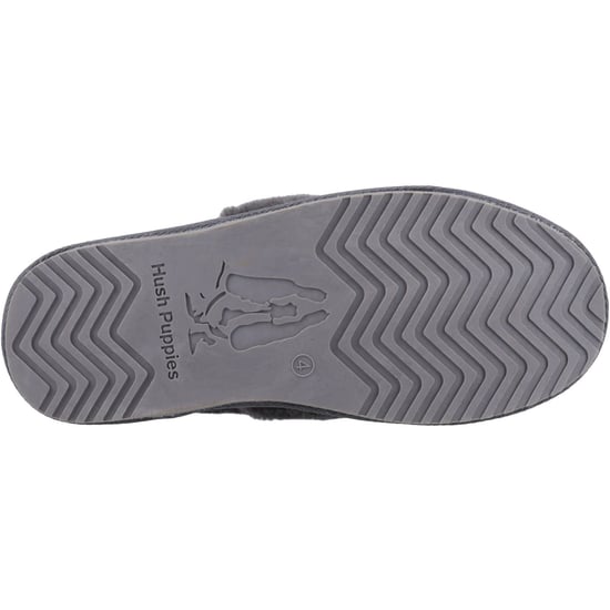 Hush Puppies Ariel Wildleder Damen Hausschuhe Grau - Image 3