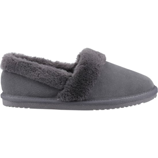 Hush Puppies Ariel Wildleder Damen Hausschuhe Grau - Image 5