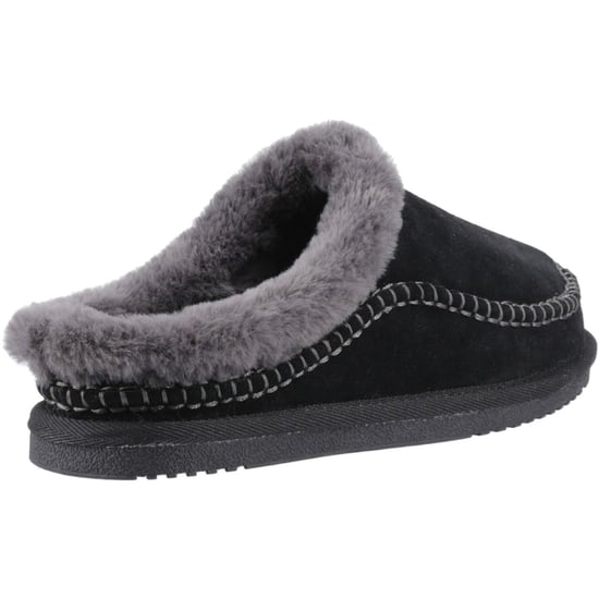 Hush Puppies Anika Wildleder Damen Schwarz Hausschuhe - Image 2