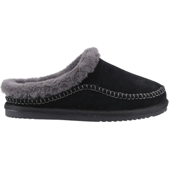 Hush Puppies Anika Wildleder Damen Schwarz Hausschuhe - Image 5
