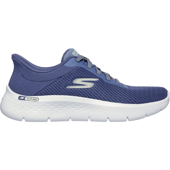 Skechers Go Walk Flex Textil Damen Blau/Grün Sneakers - Image 2