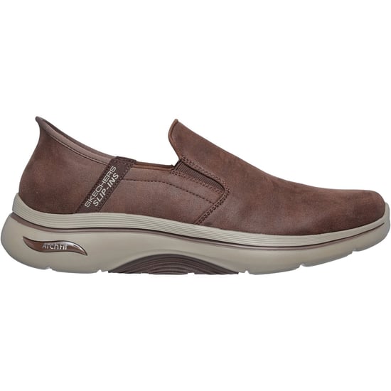 Skechers Go Walk Arch Fit 2.0 Quest Textile Herren Turnschuhe In Braun - Image 2