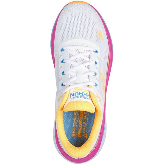 Skechers Performance Max Cushioning Propulsion Textile Damen Sneaker In Weiß/Orange - Image 3