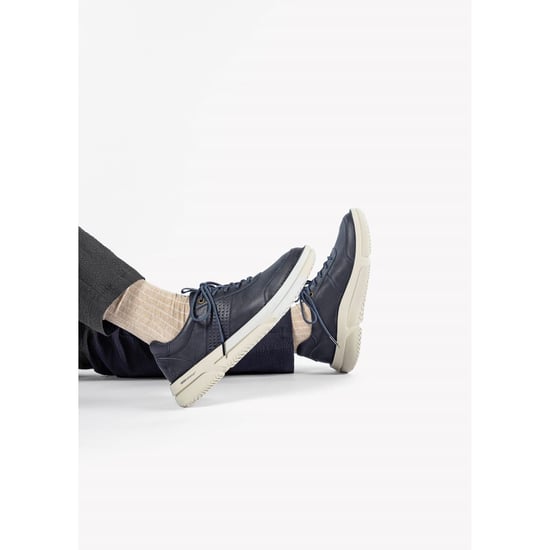 Hush Puppies Baylor Leder Herren Sneakers in Marineblau - Image 6
