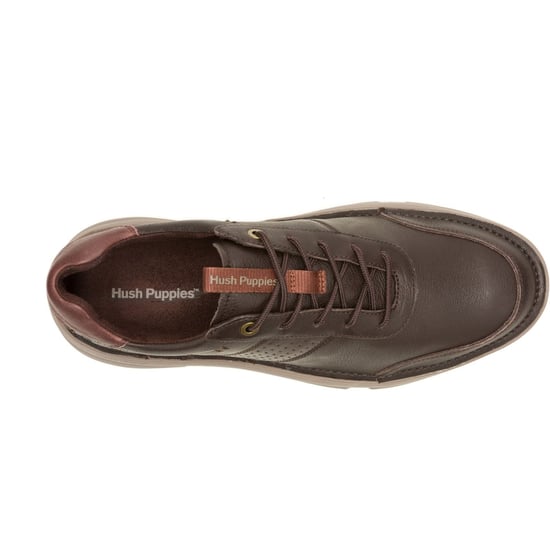 Hush Puppies Baylor Leder Herren Sneakers in Braun - Image 4