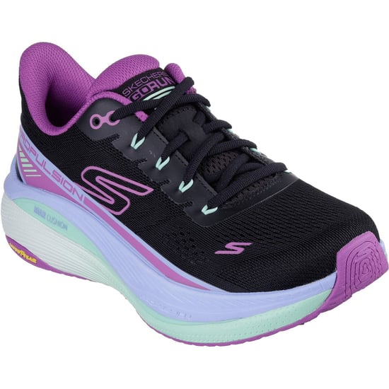 Skechers Performance Max Cushioning Propulsion Damen Sneaker Schwarz/Lila - Image 1