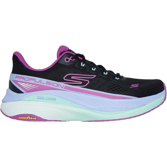 Skechers Performance Max Cushioning Propulsion Damen Sneaker Schwarz/Lila - Image 5
