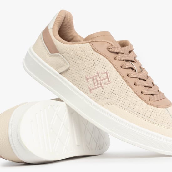 Tommy Hilfiger TH Monogram Sneaker Damen Muslin/Claystone - Image 6