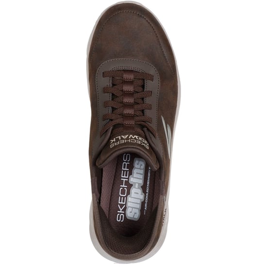 Skechers GO WALK Flex Smooth Motion Textil Herren Braune Laufschuhe - Image 3