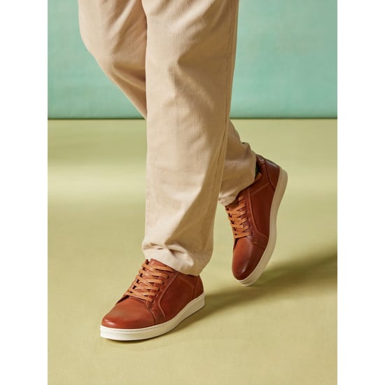 Hush Puppies Madden Herren Tan Ledersneaker - Image 5