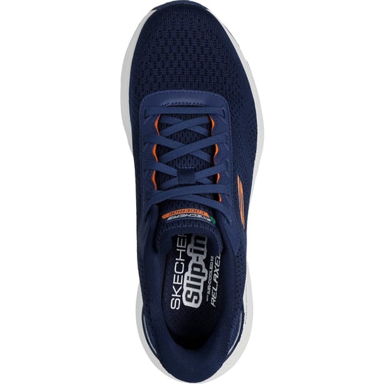 Skechers Edgeride Textil Herren Sneaker Marineblau/Orange - Image 3