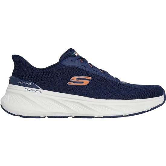 Skechers Edgeride Textil Herren Sneaker Marineblau/Orange - Image 5
