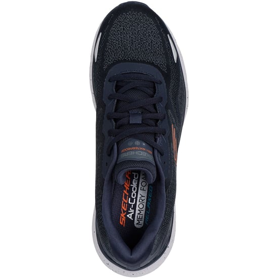 Skechers Edgeride Konzo Herren Textil Sneaker In Marineblau/orange - Image 3