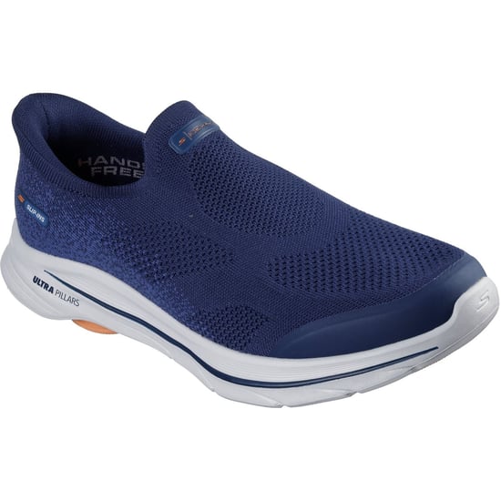 Skechers Go Walk 8 Pelayo Textil Herren Sneaker Navy/Orange - Image 1