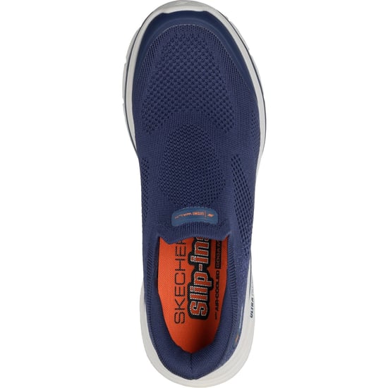 Skechers Go Walk 8 Pelayo Textil Herren Sneaker Navy/Orange - Image 3