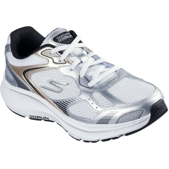 Skechers GO RUN Consistent 2.0 Volt Damen Sneaker Aus Leder In Weiß/silber/schwarz - Image 1