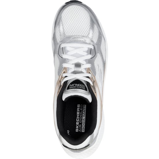 Skechers GO RUN Consistent 2.0 Volt Damen Sneaker Aus Leder In Weiß/silber/schwarz - Image 3