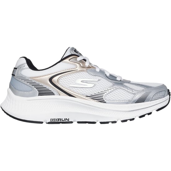 Skechers GO RUN Consistent 2.0 Volt Damen Sneaker Aus Leder In Weiß/silber/schwarz - Image 5